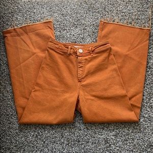 Zara Orange Wide Leg Jeans